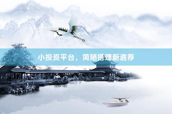 小投资平台，简陋搭理新遴荐